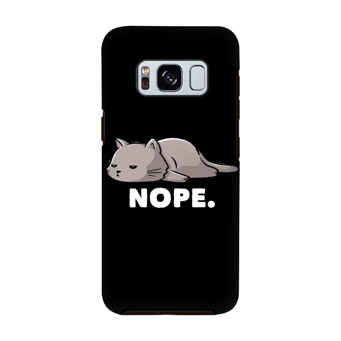 Galaxy S8 StrongFit Nope Funny Cute Lazy Cat Gift by eduely