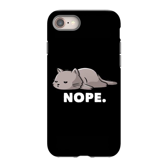 iPhone 8 StrongFit Nope Funny Cute Lazy Cat Gift by eduely