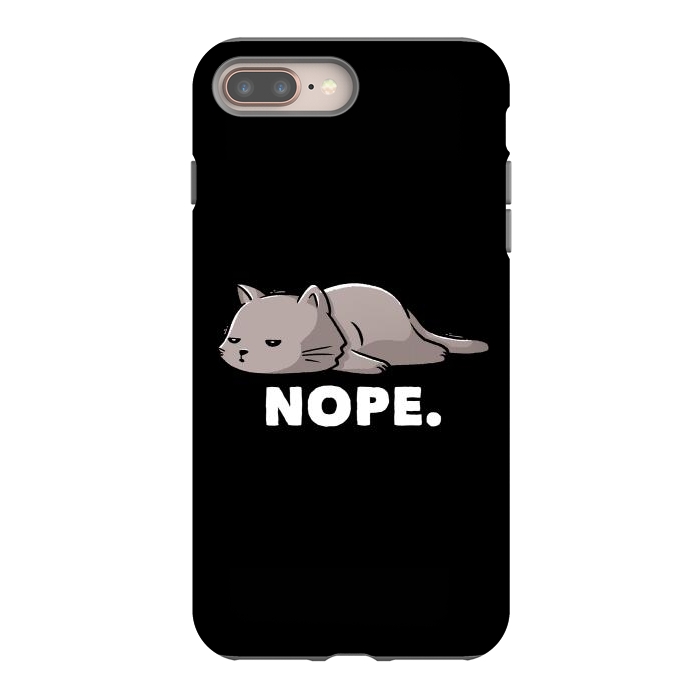 iPhone 8 plus StrongFit Nope Funny Cute Lazy Cat Gift by eduely