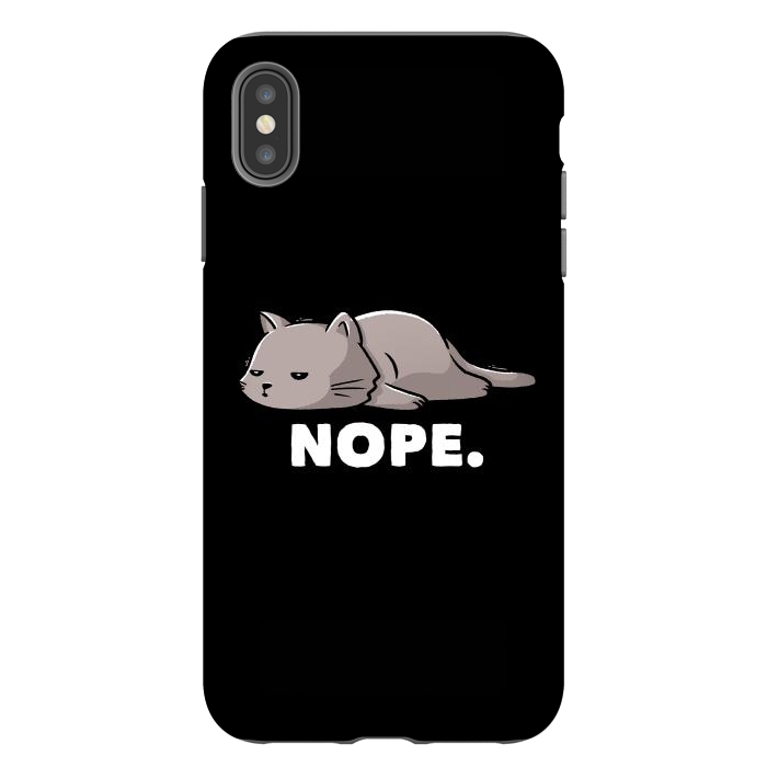 iPhone Xs Max StrongFit Nope Funny Cute Lazy Cat Gift by eduely