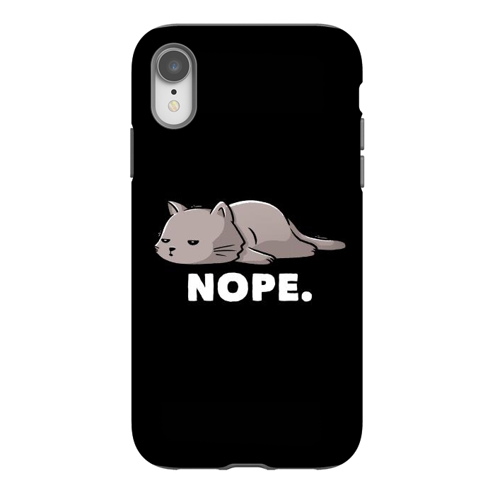 iPhone Xr StrongFit Nope Funny Cute Lazy Cat Gift by eduely