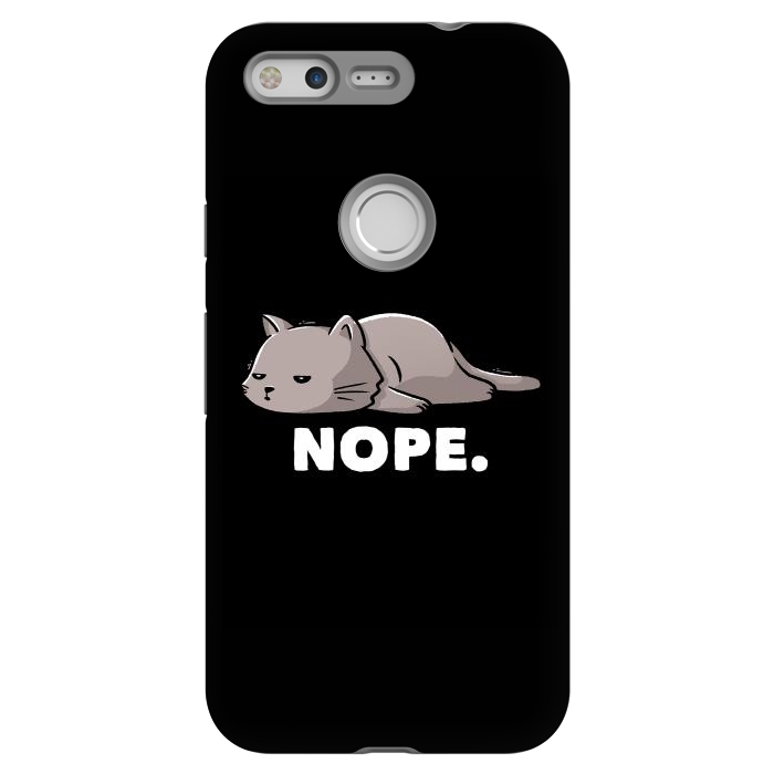 Pixel StrongFit Nope Funny Cute Lazy Cat Gift by eduely