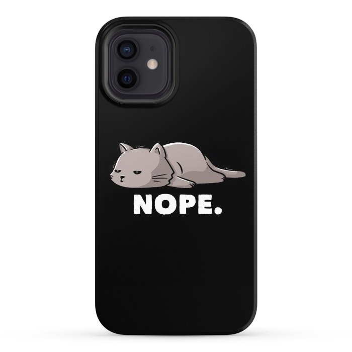 iPhone 12 StrongFit Nope Funny Cute Lazy Cat Gift por eduely