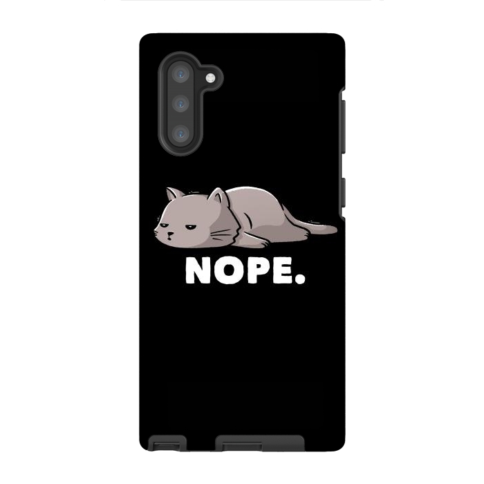 Galaxy Note 10 StrongFit Nope Funny Cute Lazy Cat Gift by eduely