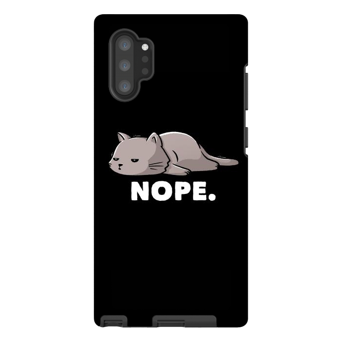 Galaxy Note 10 plus StrongFit Nope Funny Cute Lazy Cat Gift by eduely