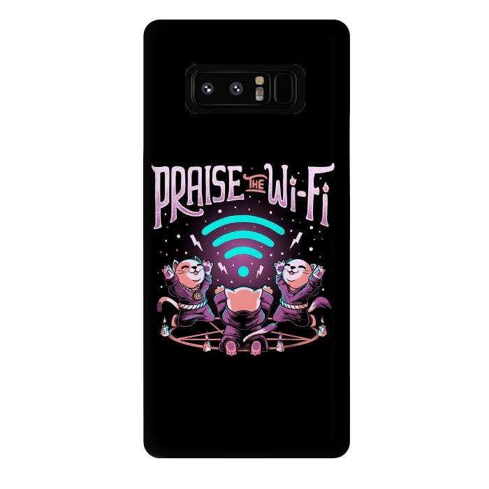 Galaxy Note 8 StrongFit Praise the Wifi Funny Evil Worship Cats by eduely
