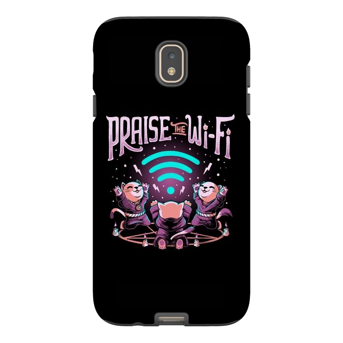 Galaxy J7 StrongFit Praise the Wifi Funny Evil Worship Cats by eduely