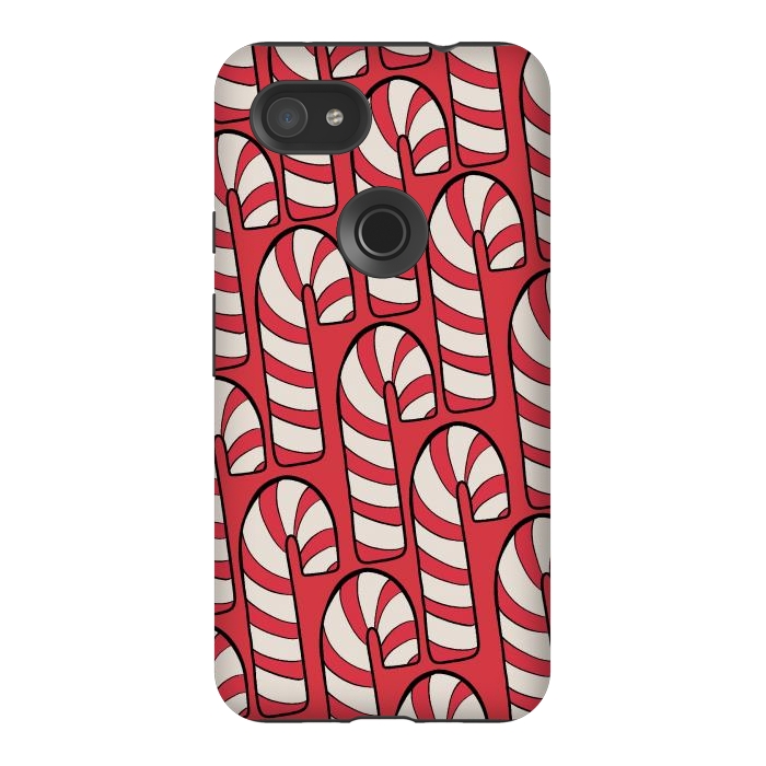 Pixel 3AXL StrongFit The red candy canes by Steve Wade (Swade)