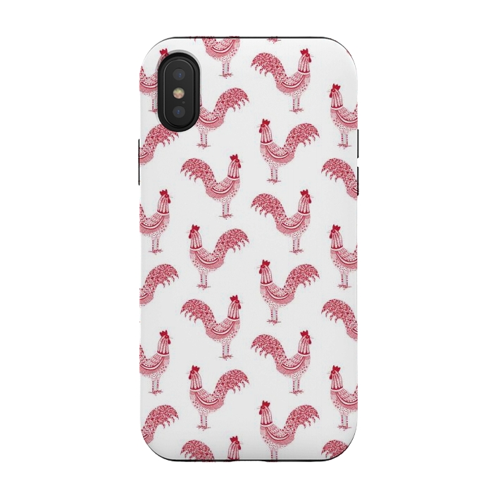 iPhone Xs / X StrongFit Magnificent Roosters by Nic Squirrell