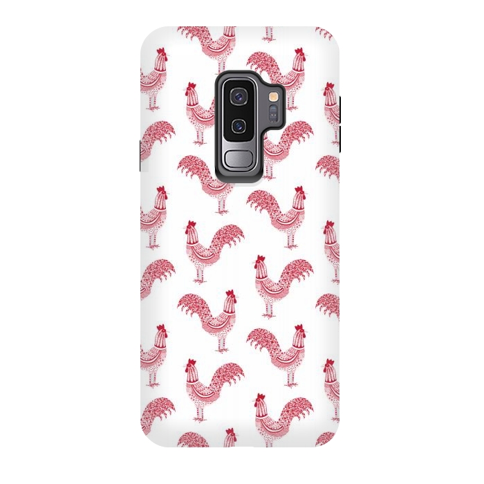 Galaxy S9 plus StrongFit Magnificent Roosters by Nic Squirrell