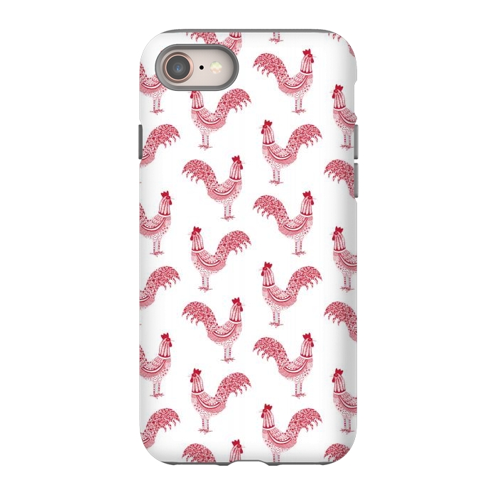 iPhone 8 StrongFit Magnificent Roosters by Nic Squirrell