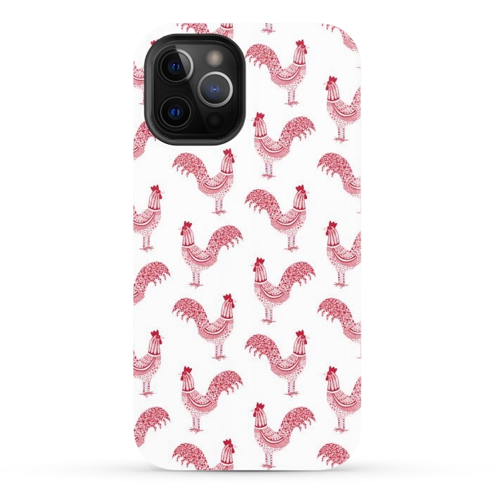 iPhone 12 Pro Max StrongFit Magnificent Roosters by Nic Squirrell