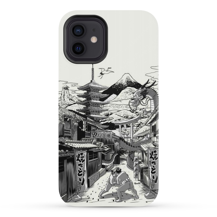 iPhone 12 mini StrongFit Alley in Japan with Dragon by Alberto