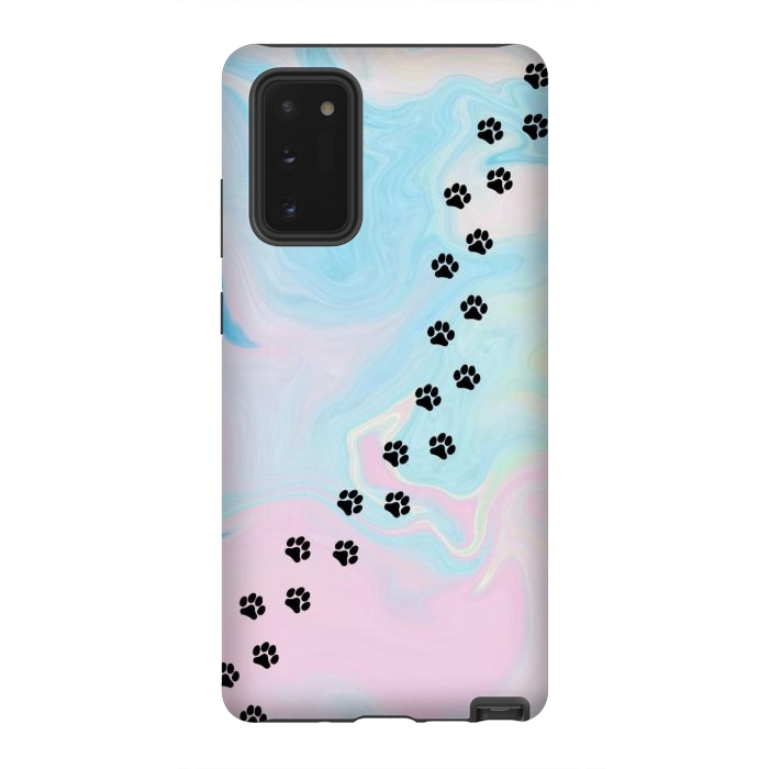 Galaxy Note 20 StrongFit Paw print in pastel by CAS