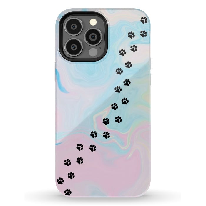 iPhone 13 Pro Max StrongFit Paw print in pastel by CAS