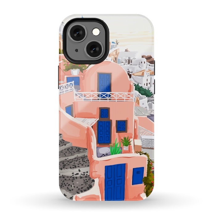 iPhone 13 mini StrongFit Santorini Greece Architecture by Uma Prabhakar Gokhale