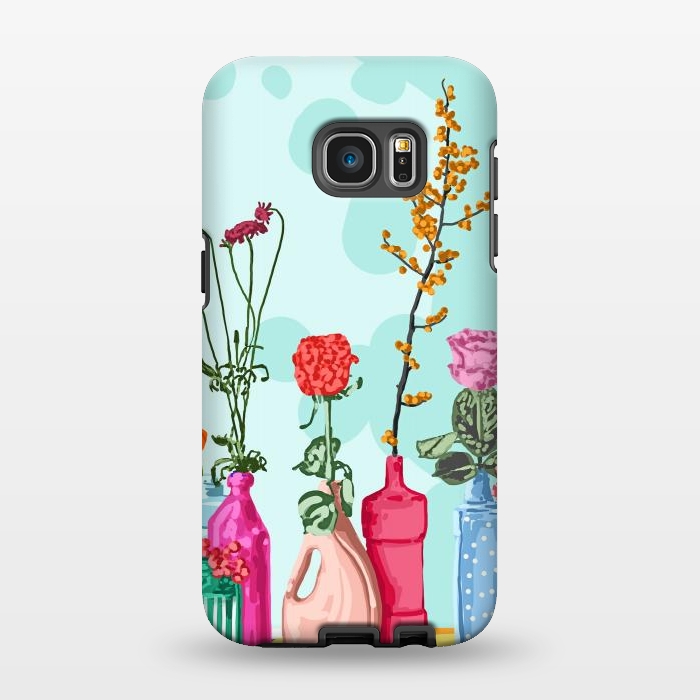 Galaxy S7 EDGE StrongFit Flower Pots Meadow by Uma Prabhakar Gokhale