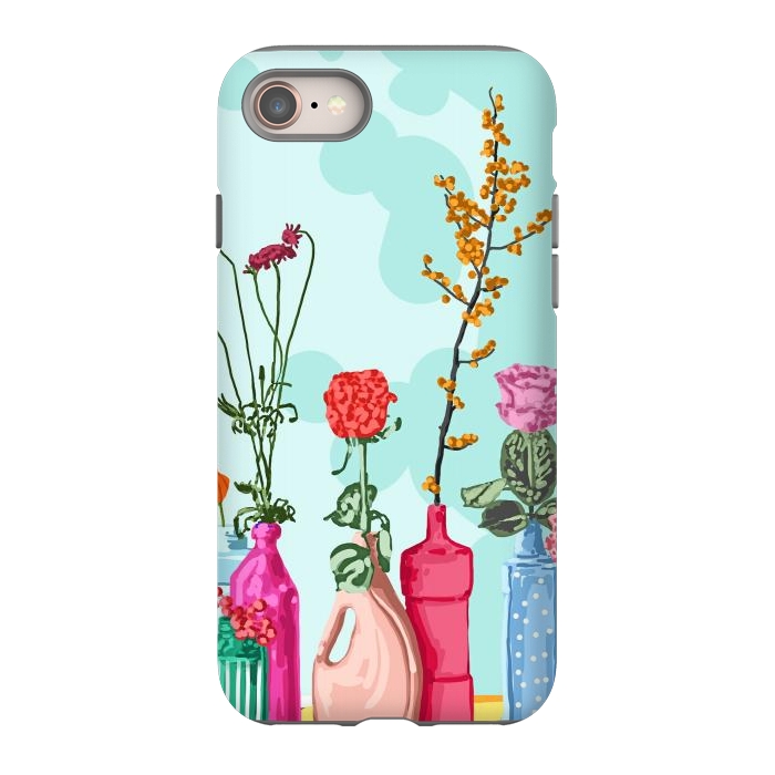 iPhone 8 StrongFit Flower Pots Meadow by Uma Prabhakar Gokhale