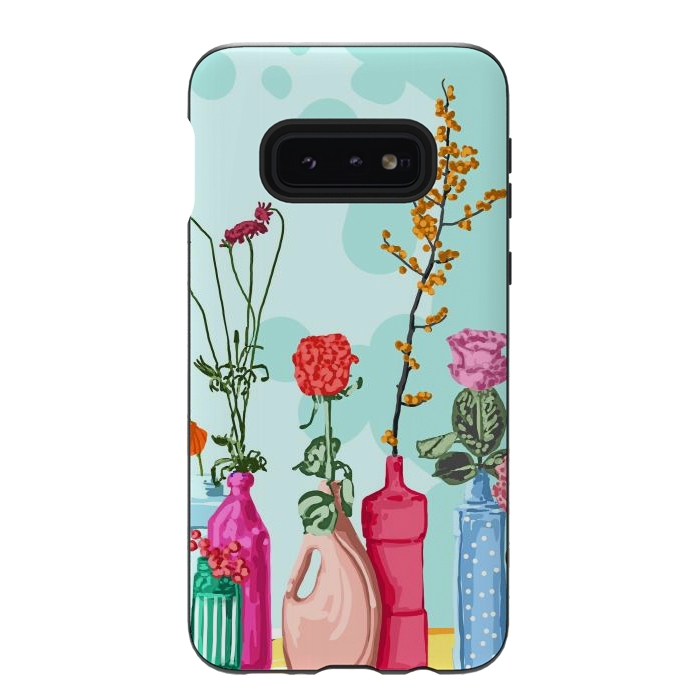 Galaxy S10e StrongFit Flower Pots Meadow by Uma Prabhakar Gokhale