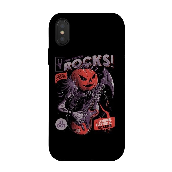 iPhone Xs / X StrongFit Rock Pumpkin by eduely