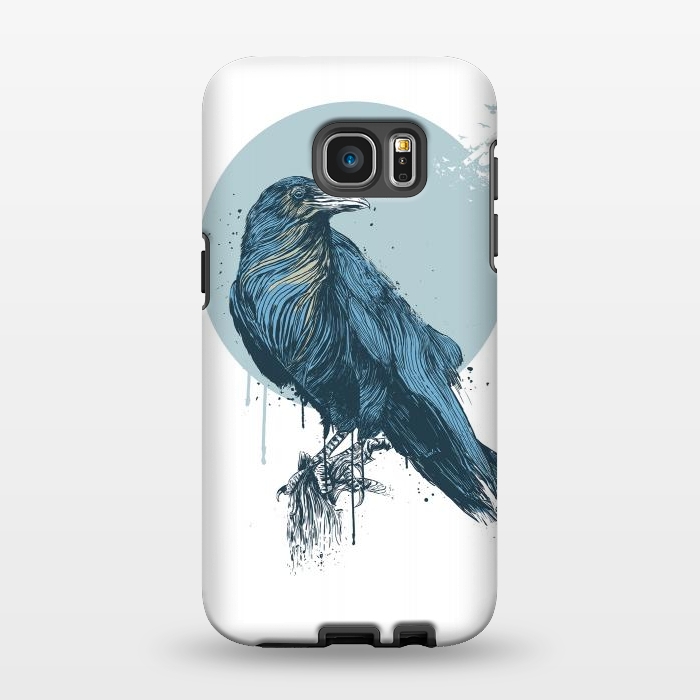 Galaxy S7 EDGE StrongFit Blue crow by Balazs Solti