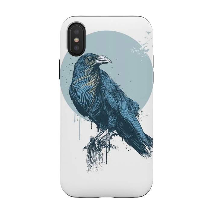 iPhone Xs / X StrongFit Blue crow by Balazs Solti
