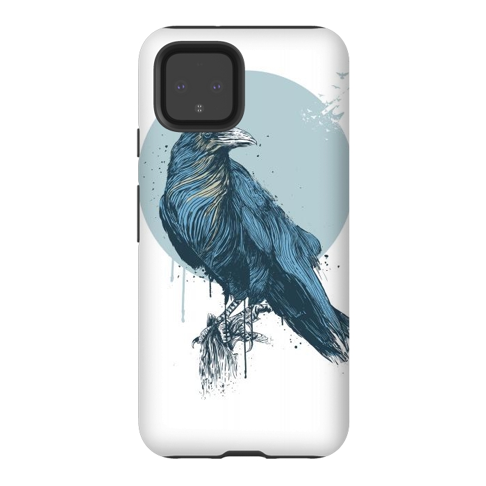 Pixel 4 StrongFit Blue crow by Balazs Solti