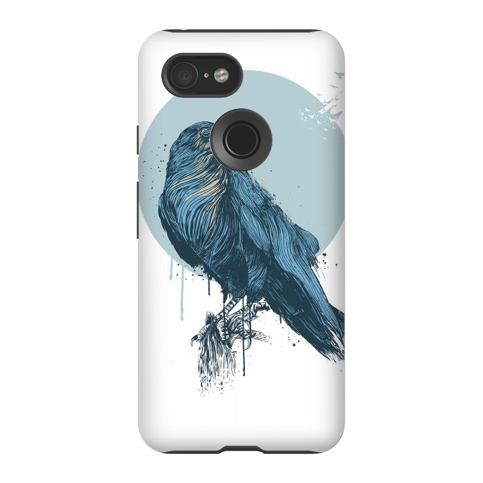Pixel 3 StrongFit Blue crow by Balazs Solti