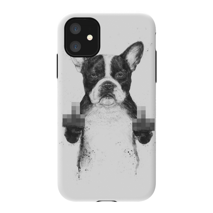iPhone 11 StrongFit Censored dog by Balazs Solti