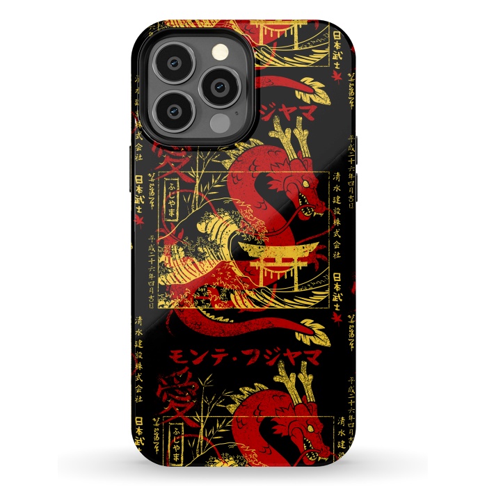 iPhone 13 Pro Max StrongFit Red chinese dragon gold by Alberto