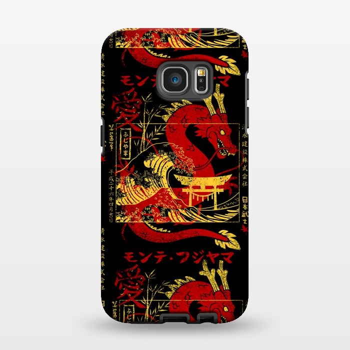 Galaxy S7 EDGE StrongFit Red chinese dragon gold by Alberto