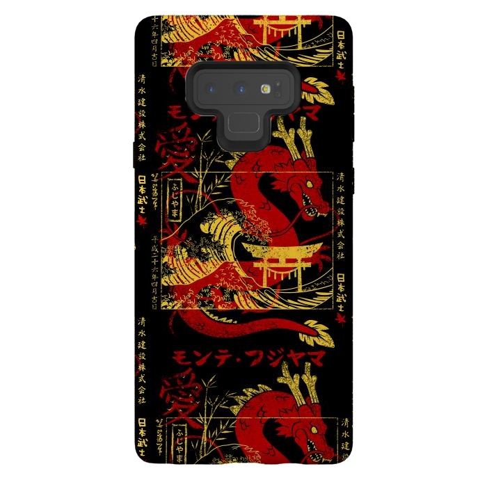 Galaxy Note 9 StrongFit Red chinese dragon gold by Alberto