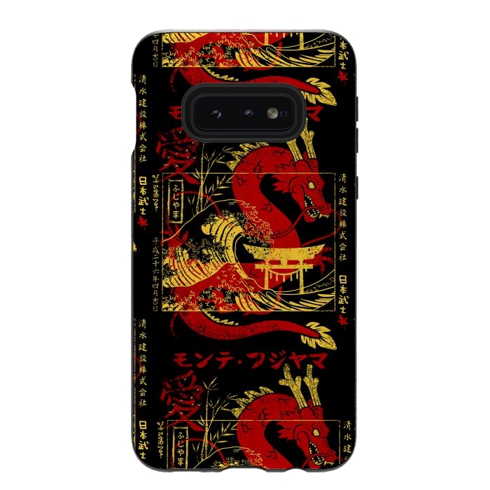 Galaxy S10e StrongFit Red chinese dragon gold by Alberto