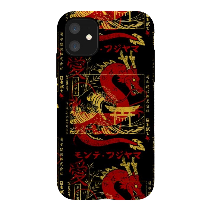 iPhone 11 StrongFit Red chinese dragon gold by Alberto