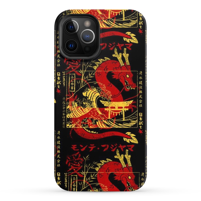 iPhone 12 Pro StrongFit Red chinese dragon gold by Alberto