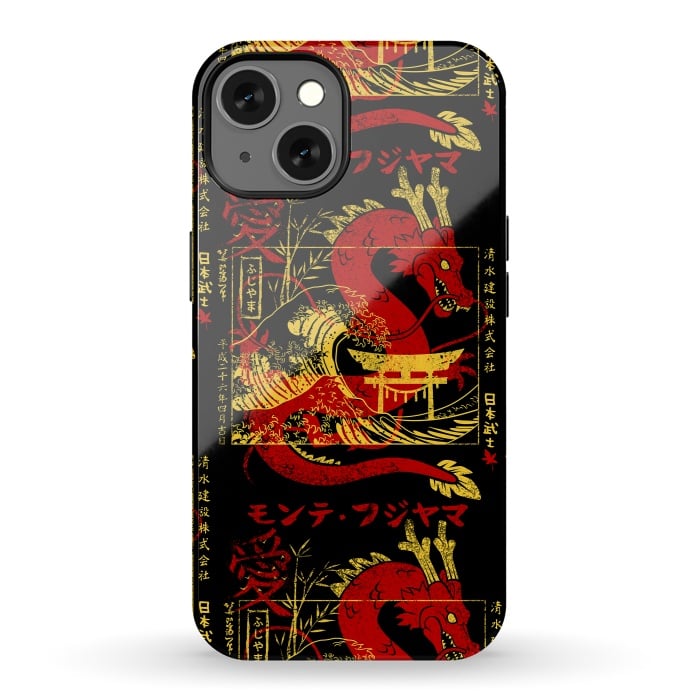 iPhone 13 StrongFit Red chinese dragon gold by Alberto