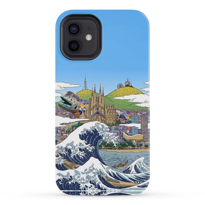 iPhone 12 mini StrongFit The great wave in Barcelona by Alberto