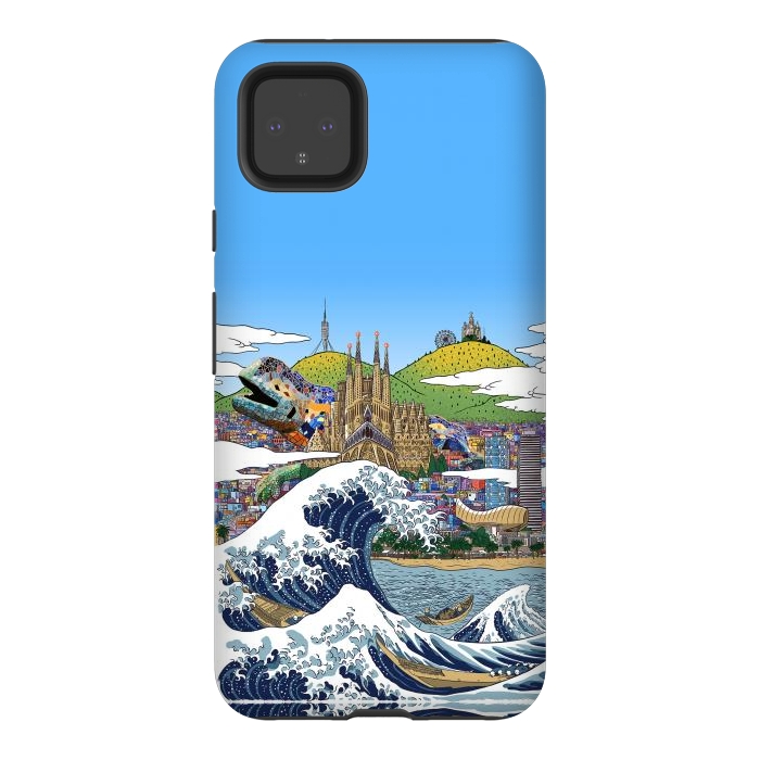 Pixel 4XL StrongFit The great wave in Barcelona by Alberto