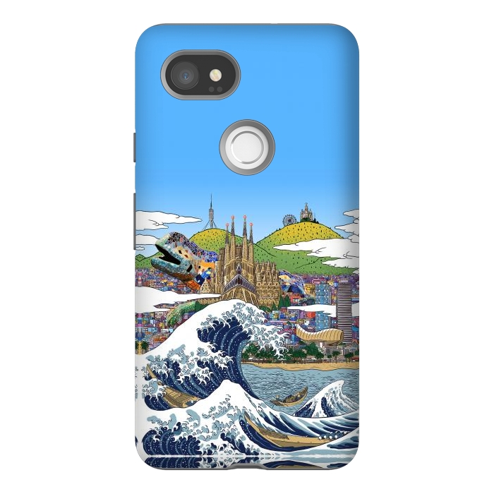 Pixel 2XL StrongFit The great wave in Barcelona by Alberto