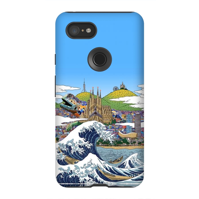 Pixel 3XL StrongFit The great wave in Barcelona by Alberto