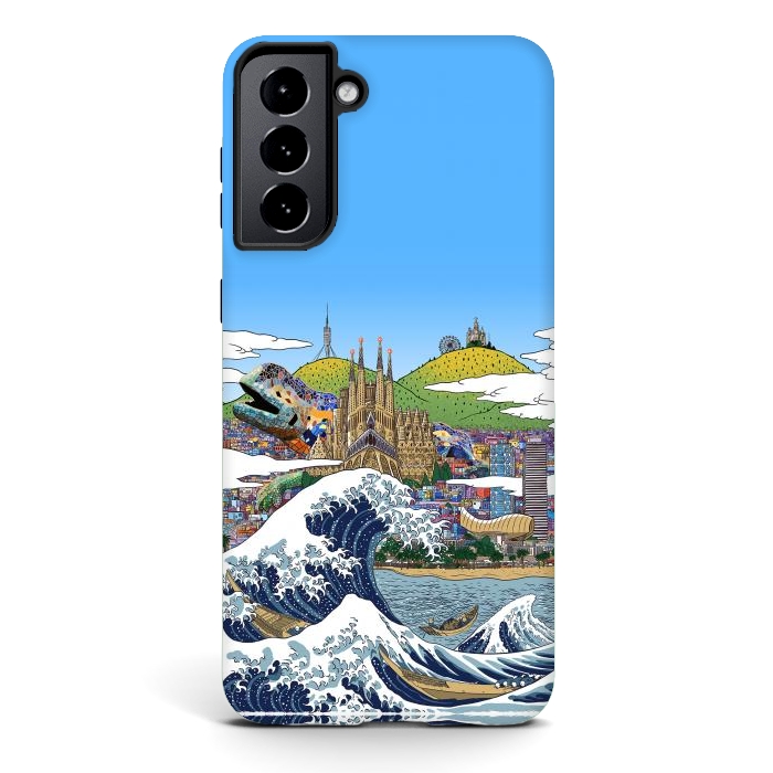 Galaxy S21 StrongFit The great wave in Barcelona by Alberto