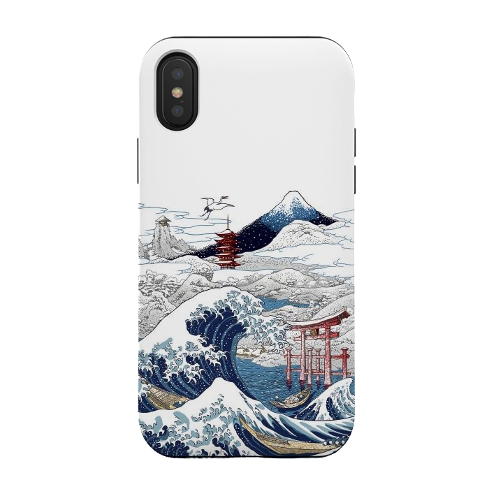 iPhone Xs / X StrongFit Winter wave in japan by Alberto