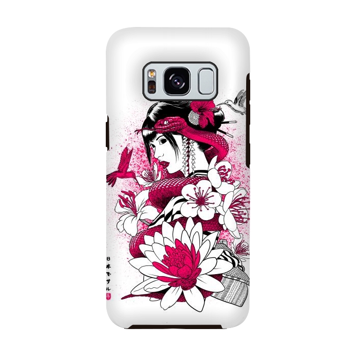 Galaxy S8 StrongFit Geisha with snake and hummingbirds by Alberto
