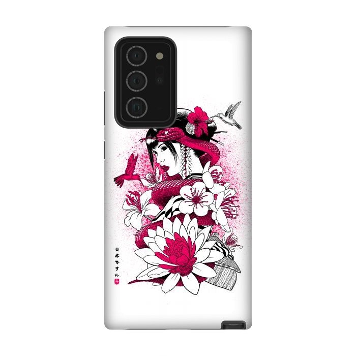 Galaxy Note 20 Ultra StrongFit Geisha with snake and hummingbirds by Alberto