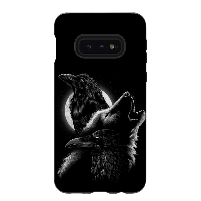 Galaxy S10e StrongFit Wolf crow by Alberto