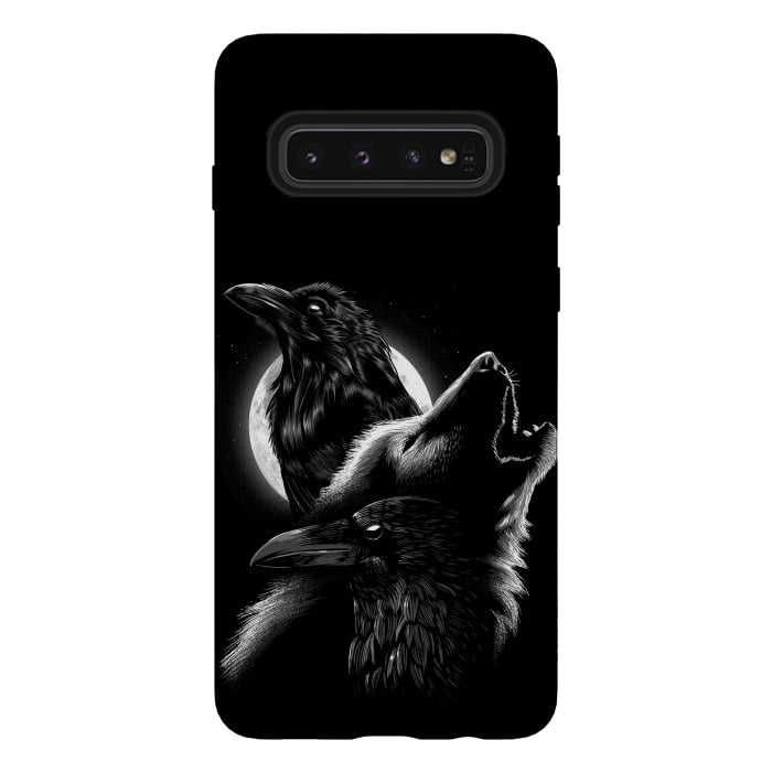 Galaxy S10 StrongFit Wolf crow by Alberto