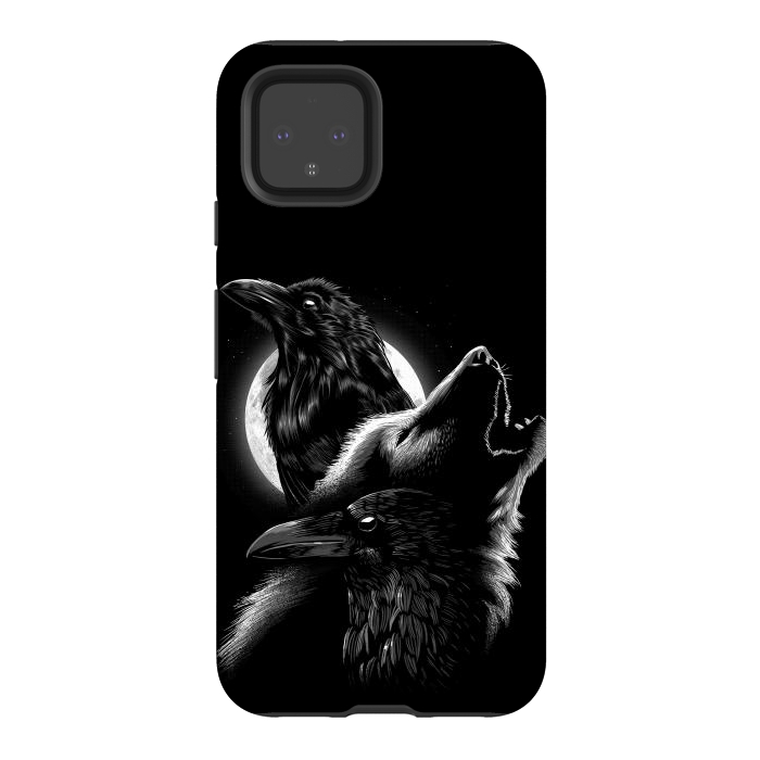 Pixel 4 StrongFit Wolf crow by Alberto