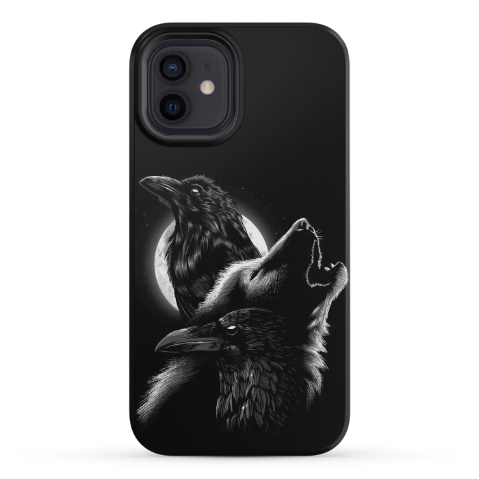 iPhone 12 mini StrongFit Wolf crow by Alberto