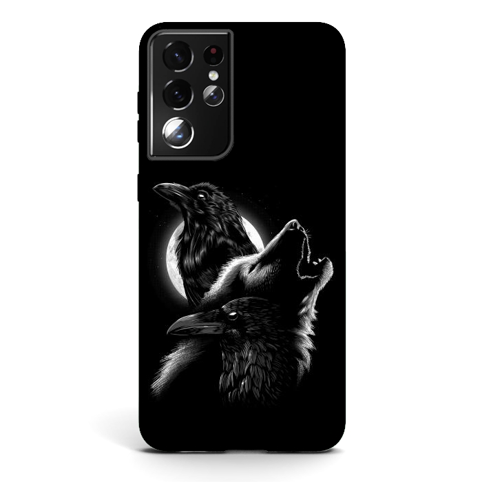 Galaxy S21 ultra StrongFit Wolf crow by Alberto