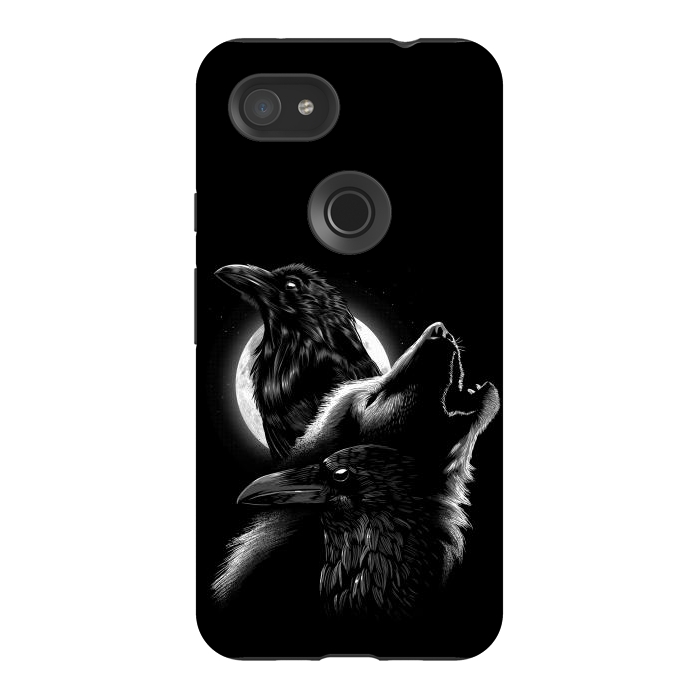 Pixel 3AXL StrongFit Wolf crow by Alberto